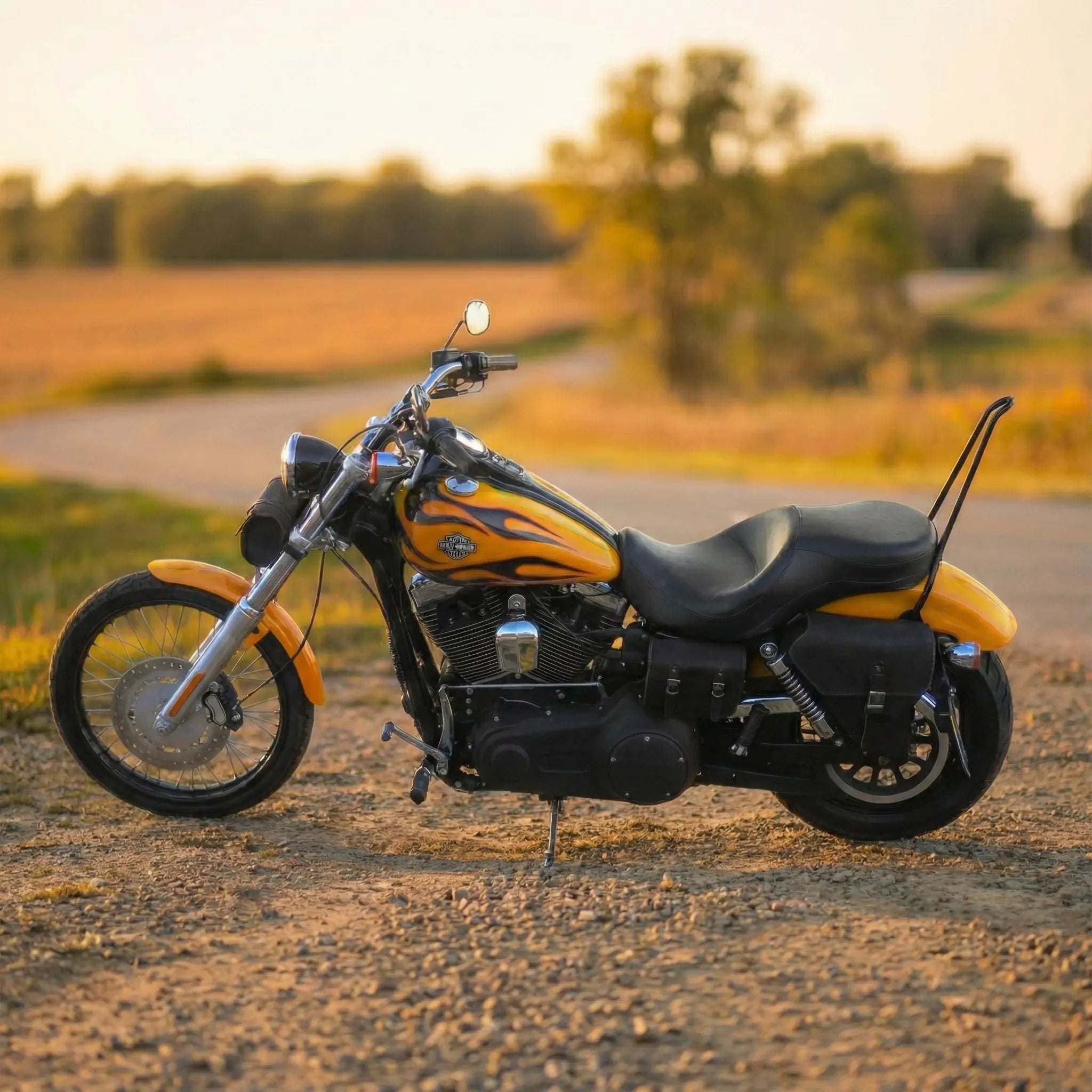 Harley Dyna Solo Bag - Left Side for Side Mount Plate (Model DL03)