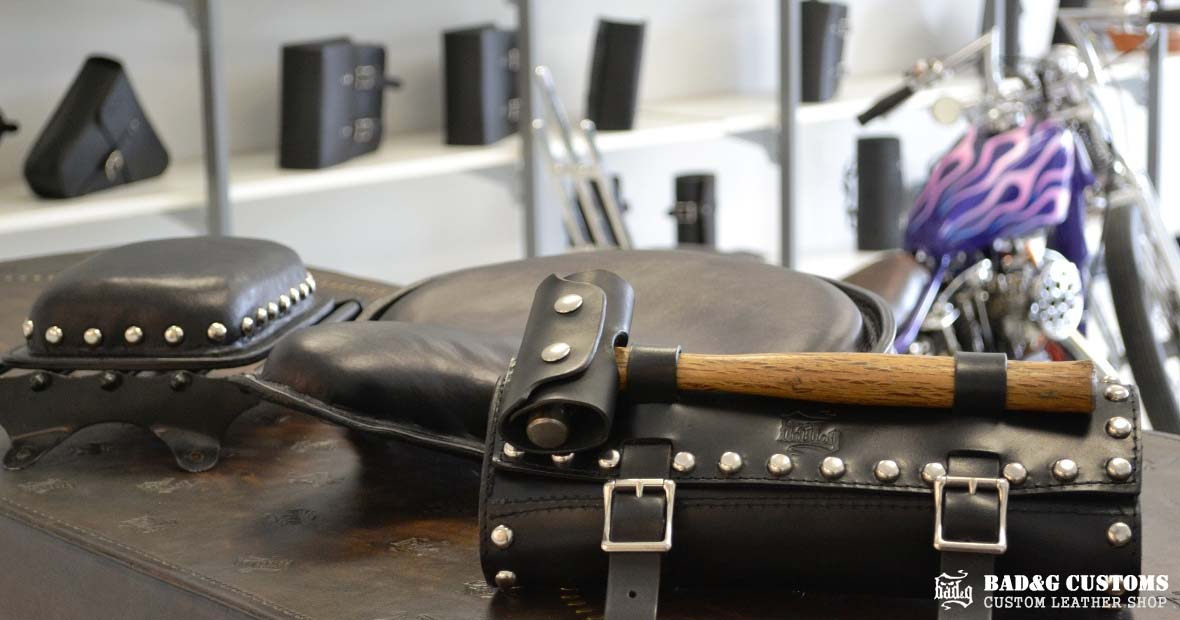 Shovelhead Panhead Knucklehead Chopper Bobber Seat and Tool Bag Set