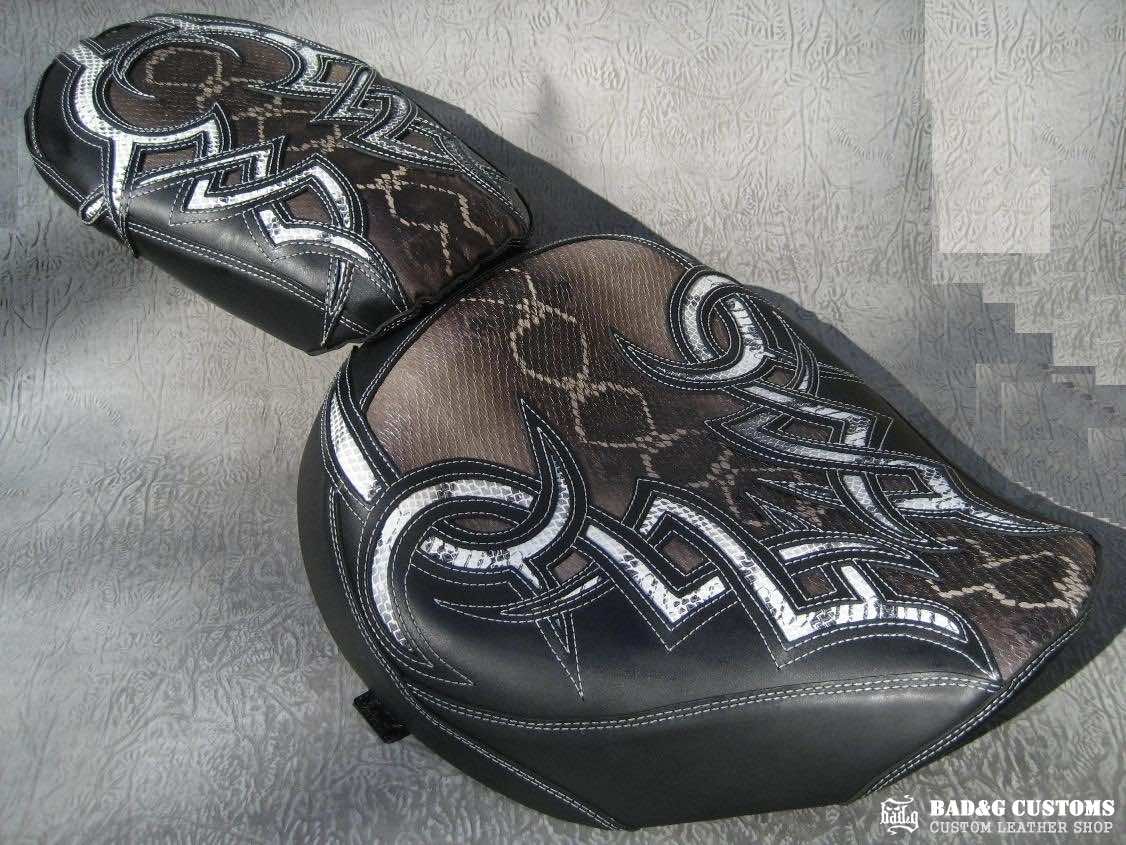 Yamaha Raider Brown Snake Skin Tribal Custom Seat