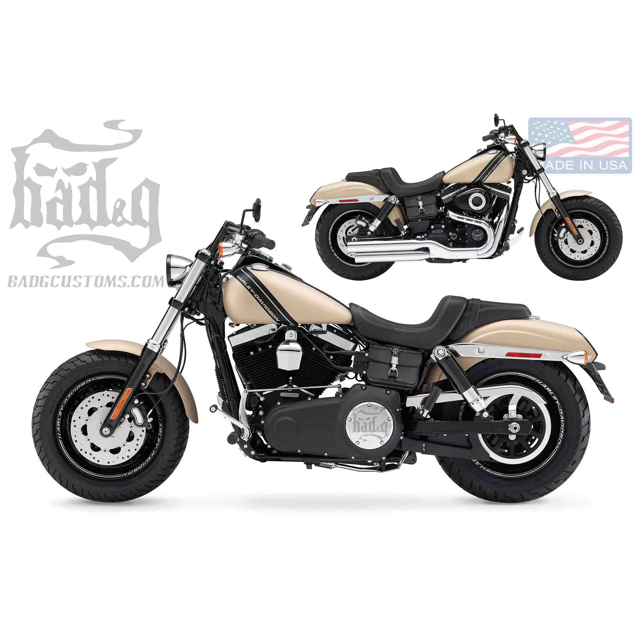 Upgrade your Harley-Davidson® Dyna with the DTU05 Dyna Throw Under Seat Bags. Hand crafted in USA with premium leather and top quality hardware. Durable and stylish, it's the perfect fit for your motorcycle.
