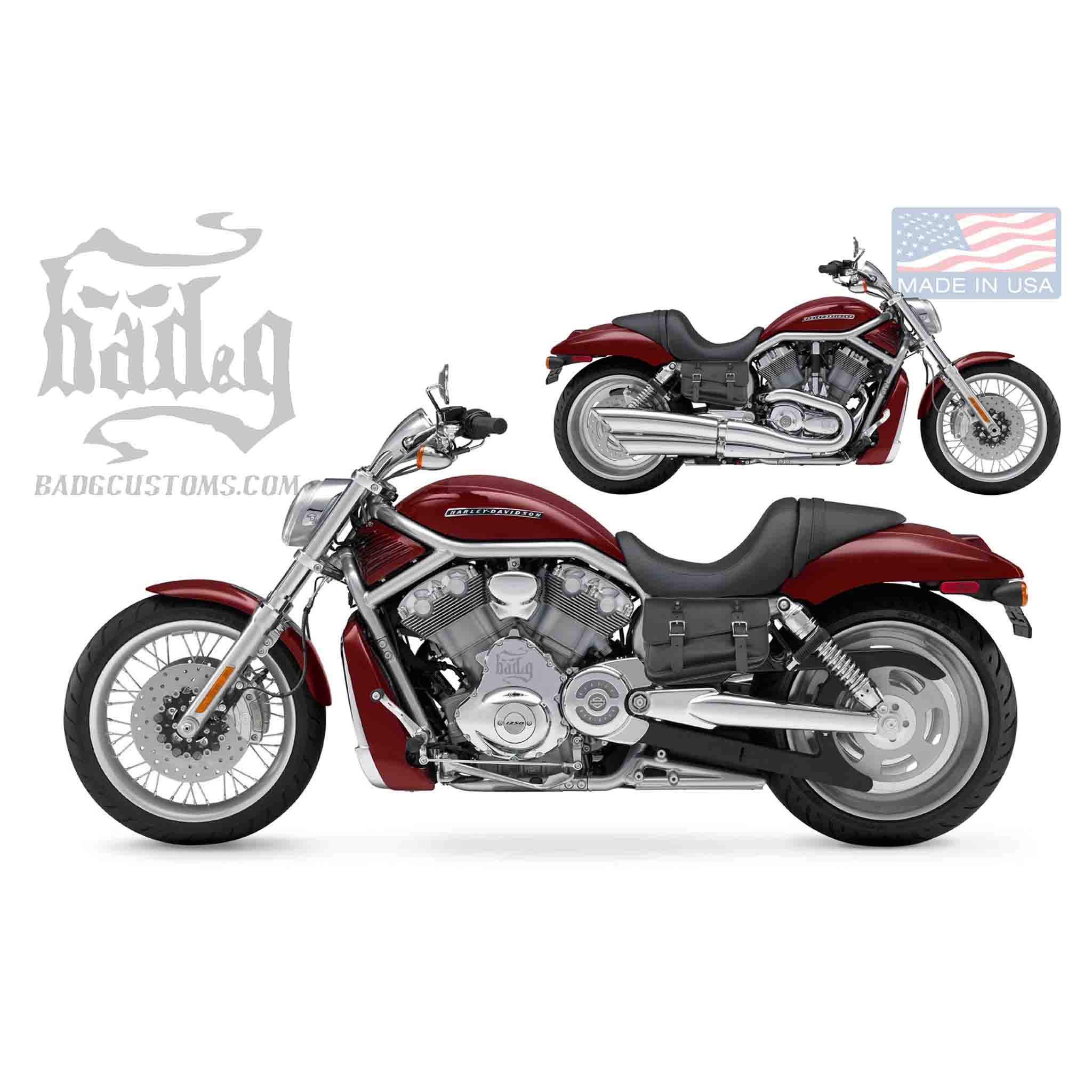 Upgrade your Harley-Davidson® V-Rod® with the VTU01 V-Rod Throw Under Seat Frame Bags. Hand crafted in USA with premium leather and top quality hardware. Durable and stylish, it's the perfect fit for your motorcycle.
